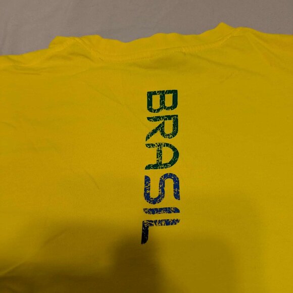 Adidas  Mens Medium Tee Shirt Yellow Licensed 2006 World Cup Team Brasil Top - Picture 4 of 13